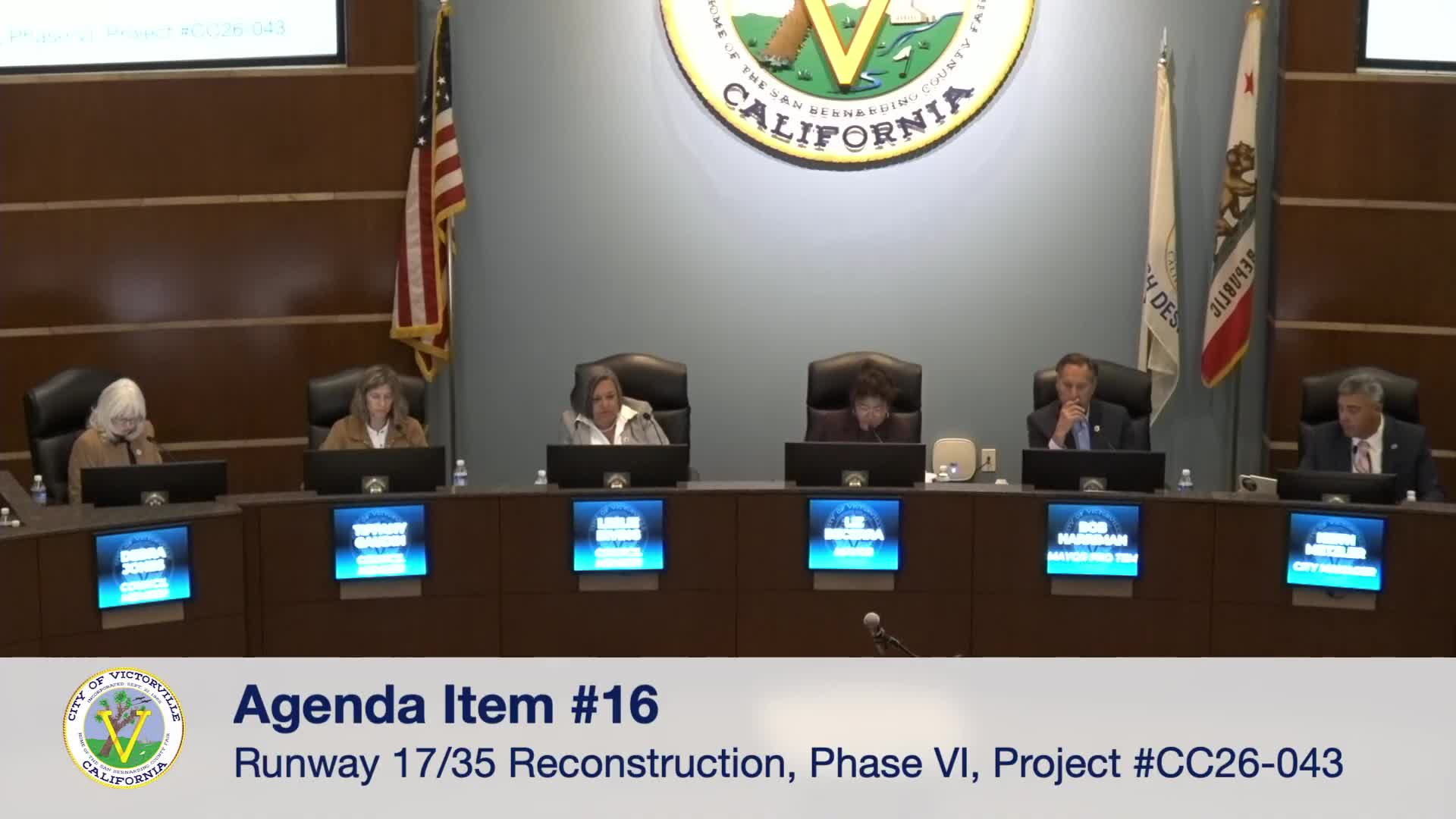 Votes at a glance: Victorville City Council approves airport runway work, grants and equipment purchases; planning commission appointment fails