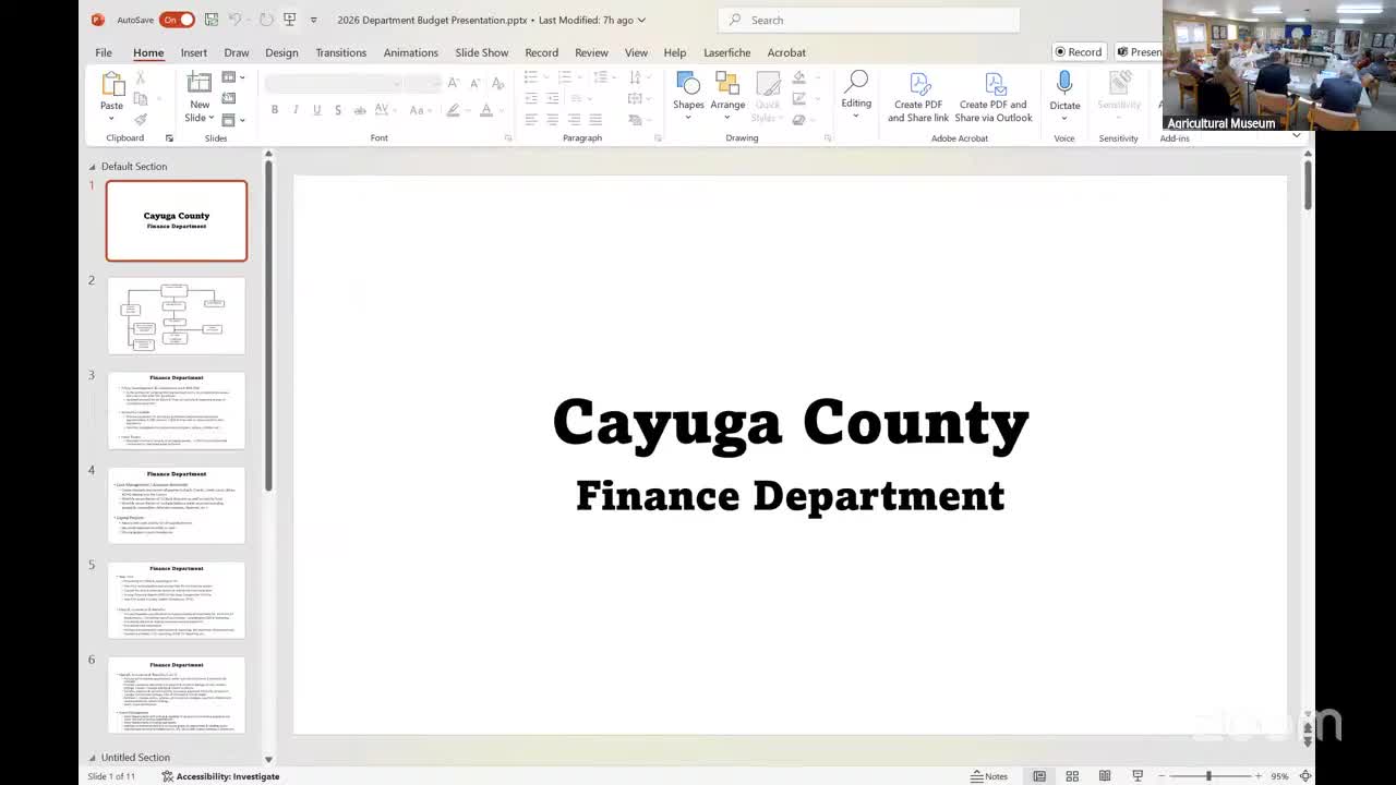 Cayuga County finance director outlines department functions, revenue lines and modest 2026 spending increase
