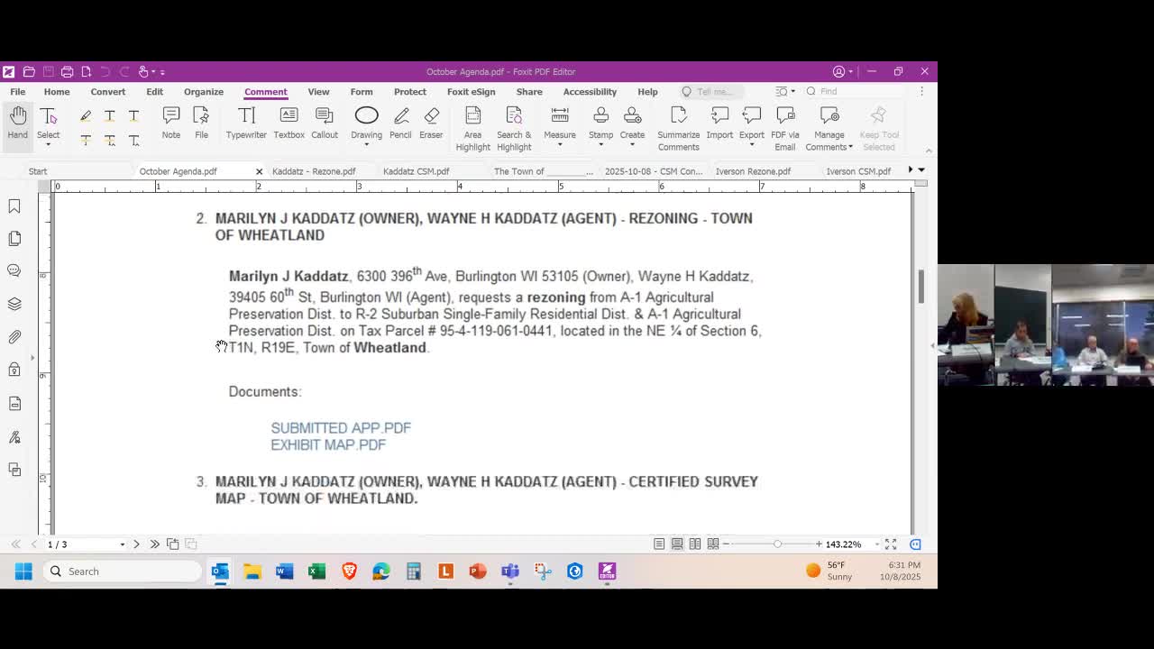 Kenosha County panel approves rezoning and survey map for Wheatland property, sends ordinance to county board