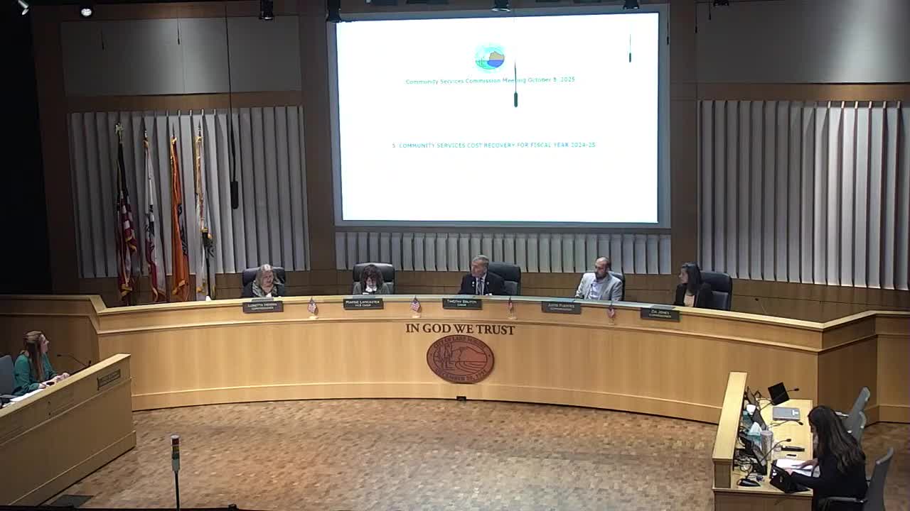 Lake Forest recreation cost recovery at 62%; maintenance costs kept in public works budget