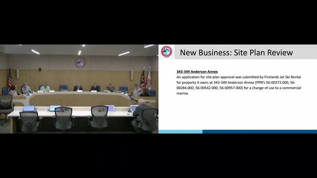 Planning commission OKs site plan for jet-ski rental on Anderson Annex, requires parking remain available on site