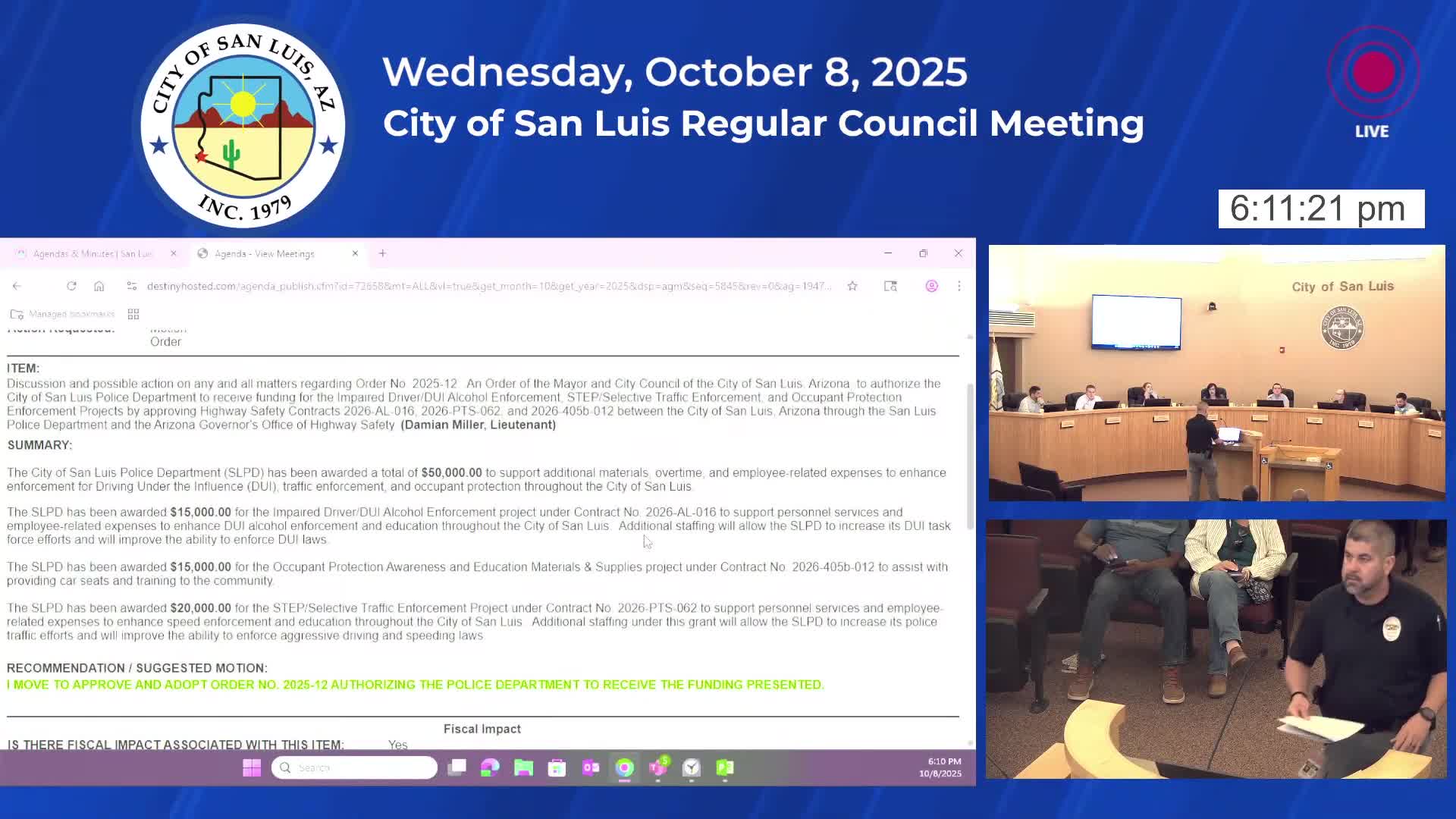 San Luis council accepts $50,000 in highway-safety grants for DUI and traffic enforcement