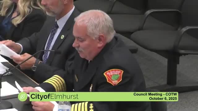 Elmhurst Fire Department outlines 2026 goals; training tower grant expected to cover significant portion