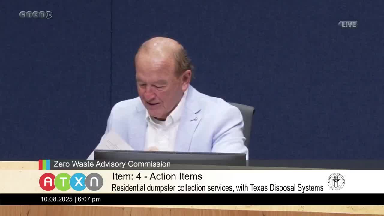 Commission approves up-to-$2.5 million residential dumpster collection contract with Texas Disposable Systems