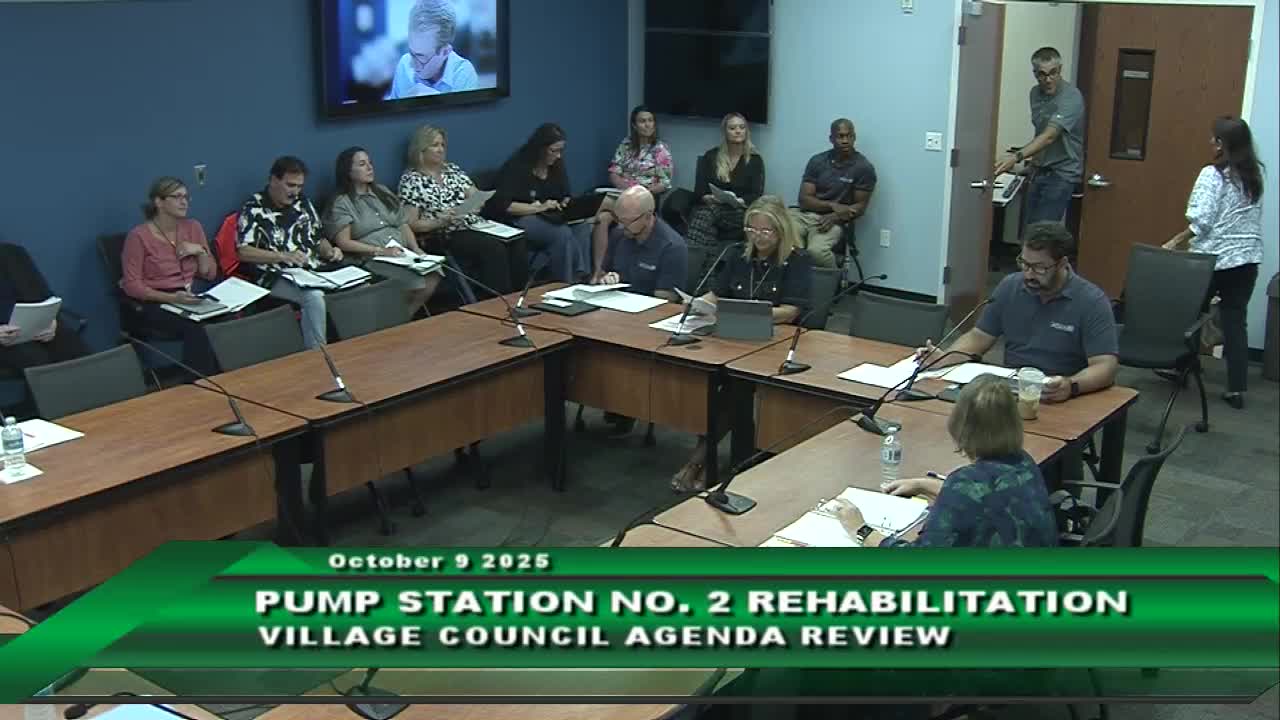 Wellington staff seek ratification of engineering work for FEMA-backed pump station rebuild and accept $650,000 state grant for wider pump-station program
