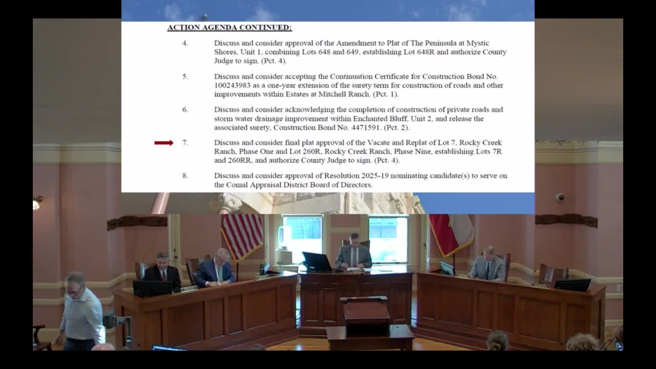 Commissioners nominate Aaron Craig O'Neil to Comal Appraisal District board; amend resolution to four-year term