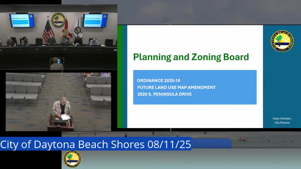 Planning board recommends future-land-use change, rezoning for annexed home at 2920 South Peninsula Drive