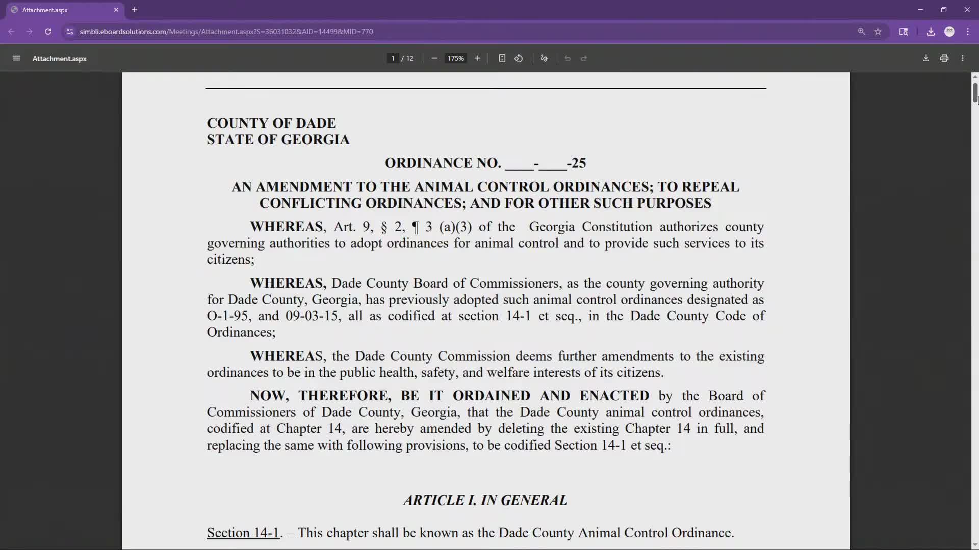 Commissioners to review full rewrite of county animal-control ordinances; 30-day review set