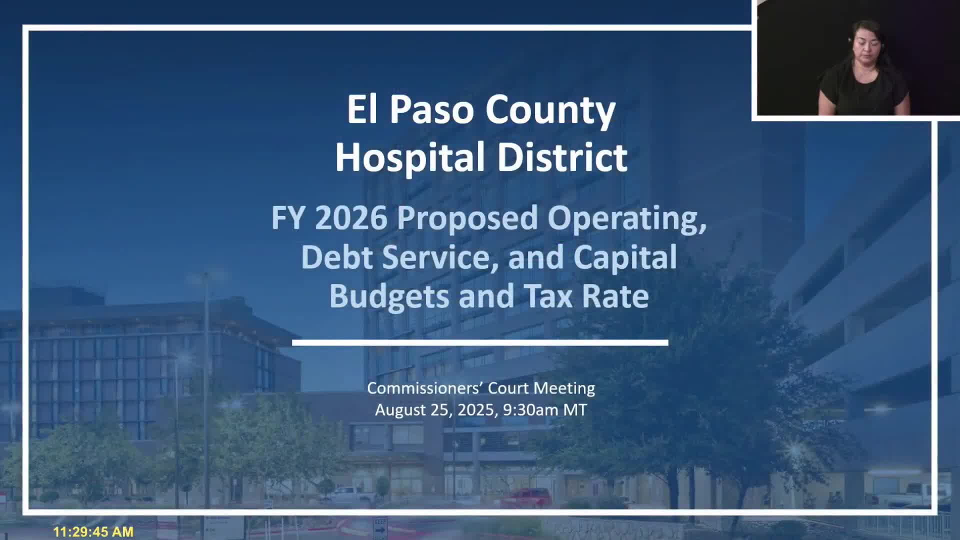 El Paso County Hospital District adopts 2026 budget and raises tax rate to pay debt from voter‑approved bonds
