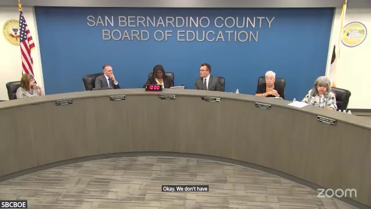 Board holds public hearing on Inland Empire Springs Charter material revision; parent testimony supports local centers