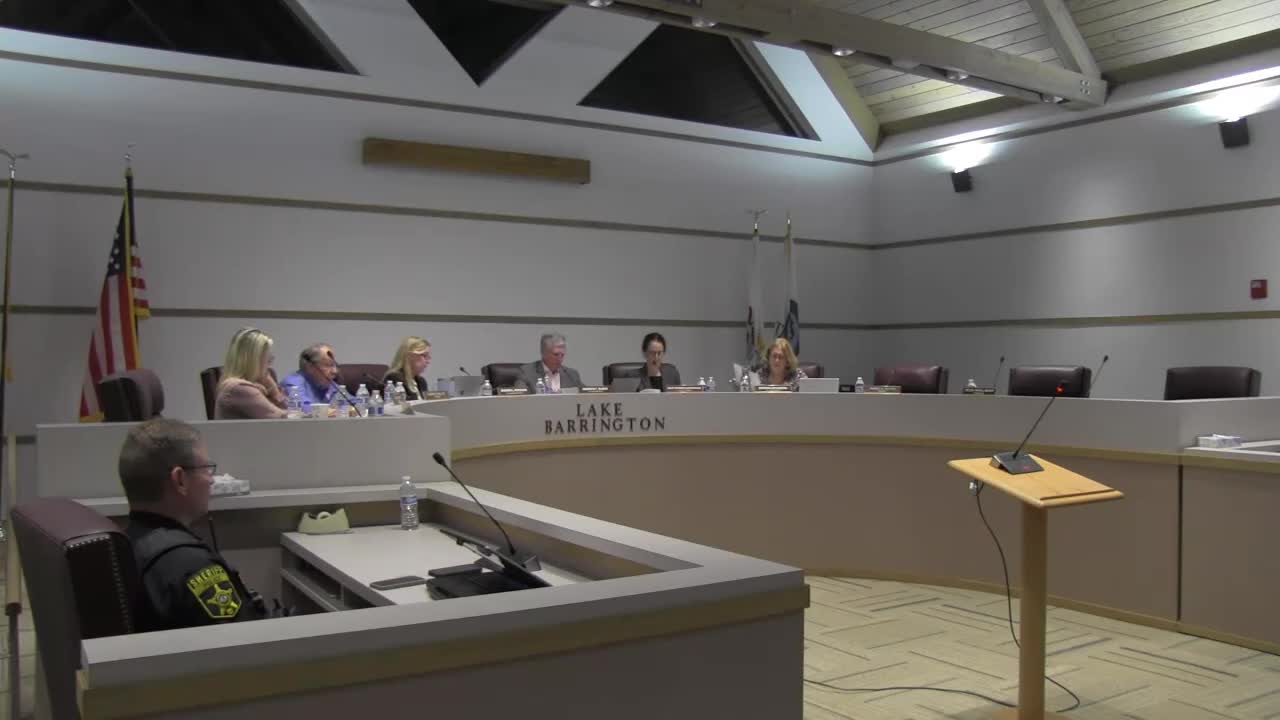Lake Barrington trustees consider consent agenda including separation agreement, tax ordinance update and fire-inspection intergovernmental agreements