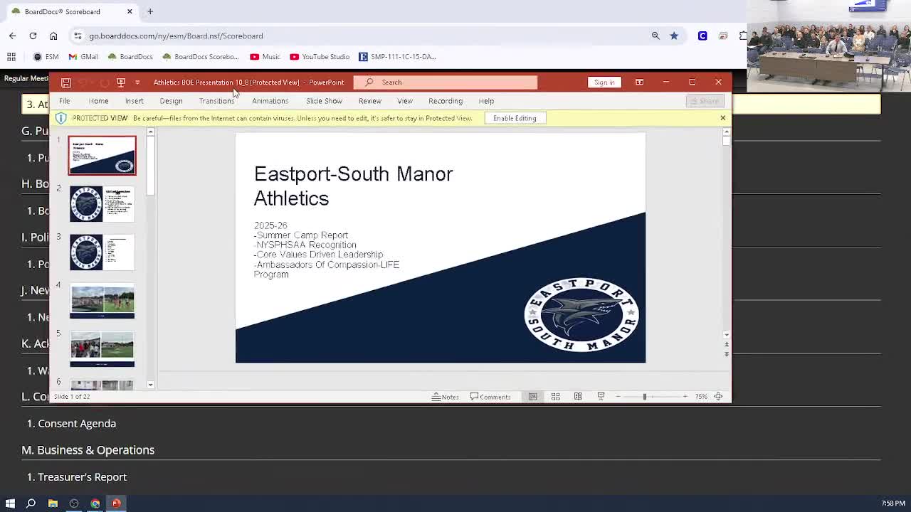 ESM athletics director reports 16 summer camps, state sportsmanship honors and pilot leadership program