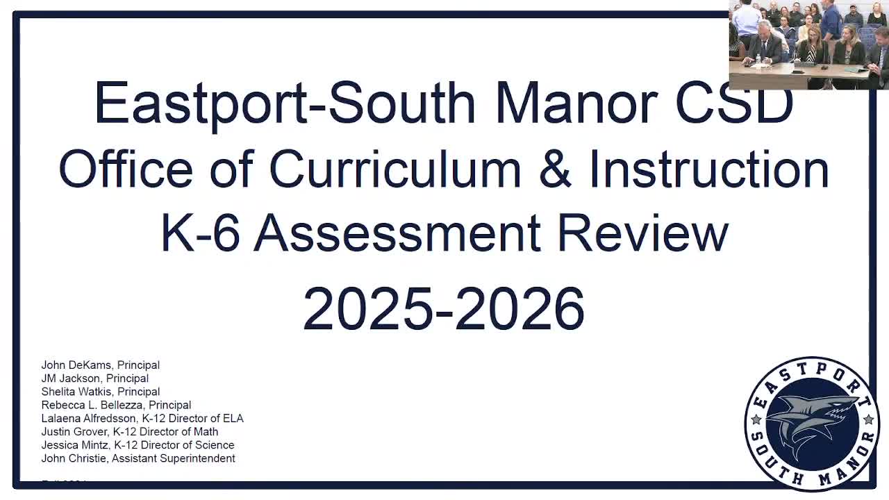 Eastport-South Manor officials report gains on state tests, outline K–6 action plan