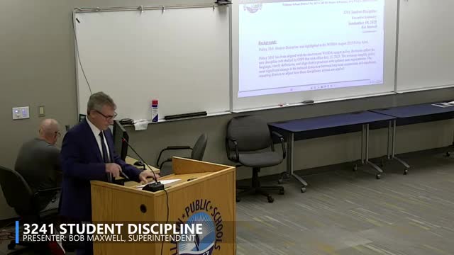 Board reviews WASDA civility-in-the-workplace model policy 51 61; members raise free-speech and enforcement questions