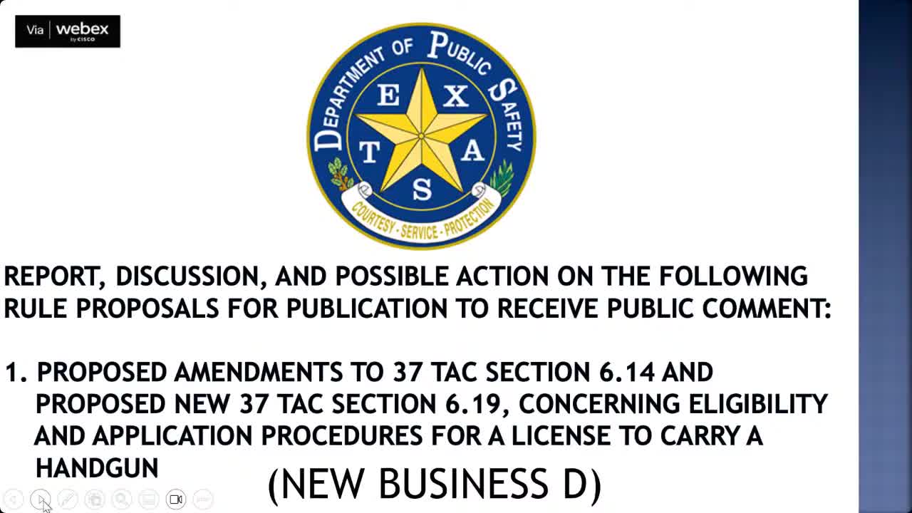 Public Safety Commission approves publication of multiple rule proposals, including autonomous‑vehicle first‑responder plan