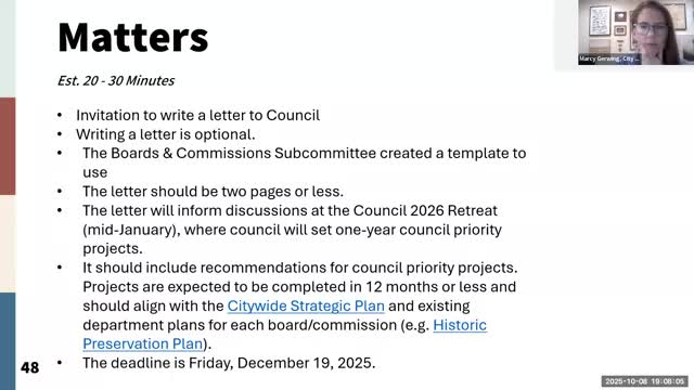Landmarks Board to draft council‑priority letter calling for preservation visioning and public engagement