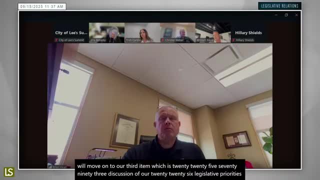 Committee refines 2026 legislative priorities; flags I-470, Amtrak service and tax language