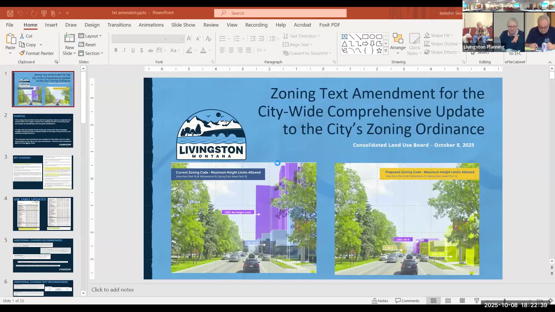 Livingston board debates zoning rewrite: 60‑foot downtown minimum, new light‑mixed‑use district, short‑term rental licensing and riparian setbacks