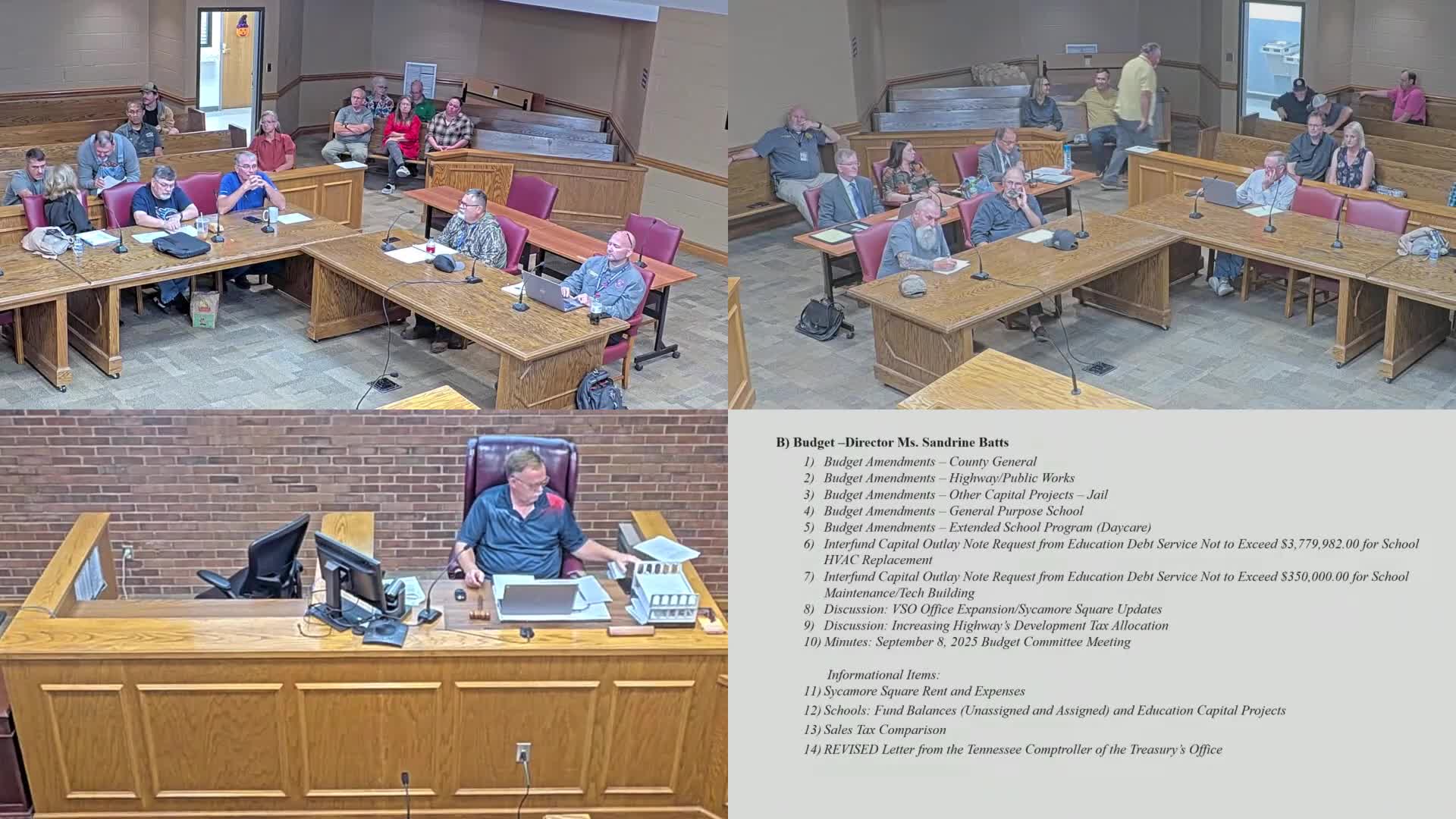 Budget committee approves transfers for jail furnishings, Kubota purchase and a Narcan pilot; approval unanimous 4‑0
