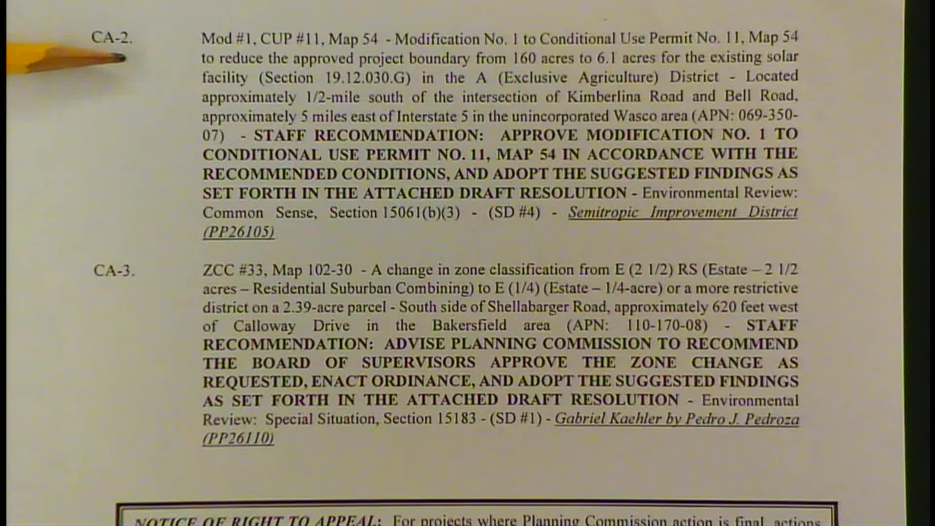 Commission approves reduction of approved solar accessory boundary near Wasco from 160 to 6.1 acres