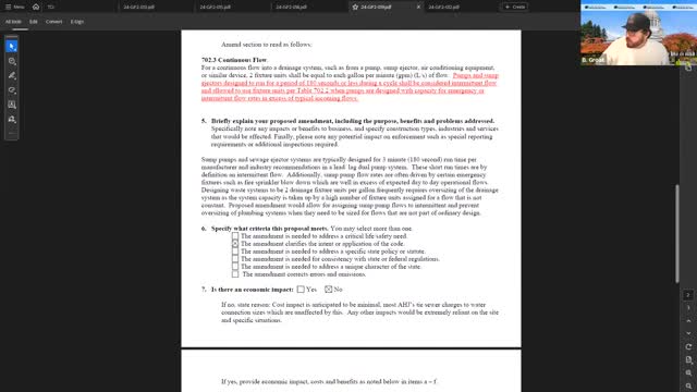 TAG hears concerns about backwater-valve access rule; proponent to withdraw proposal this cycle