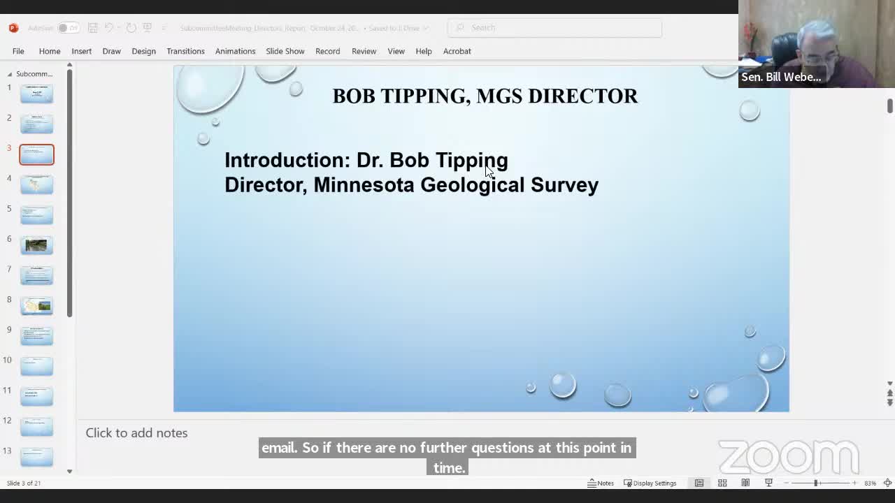 New Minnesota Geological Survey director outlines statewide county‑atlas completion and watershed‑scale subsurface mapping