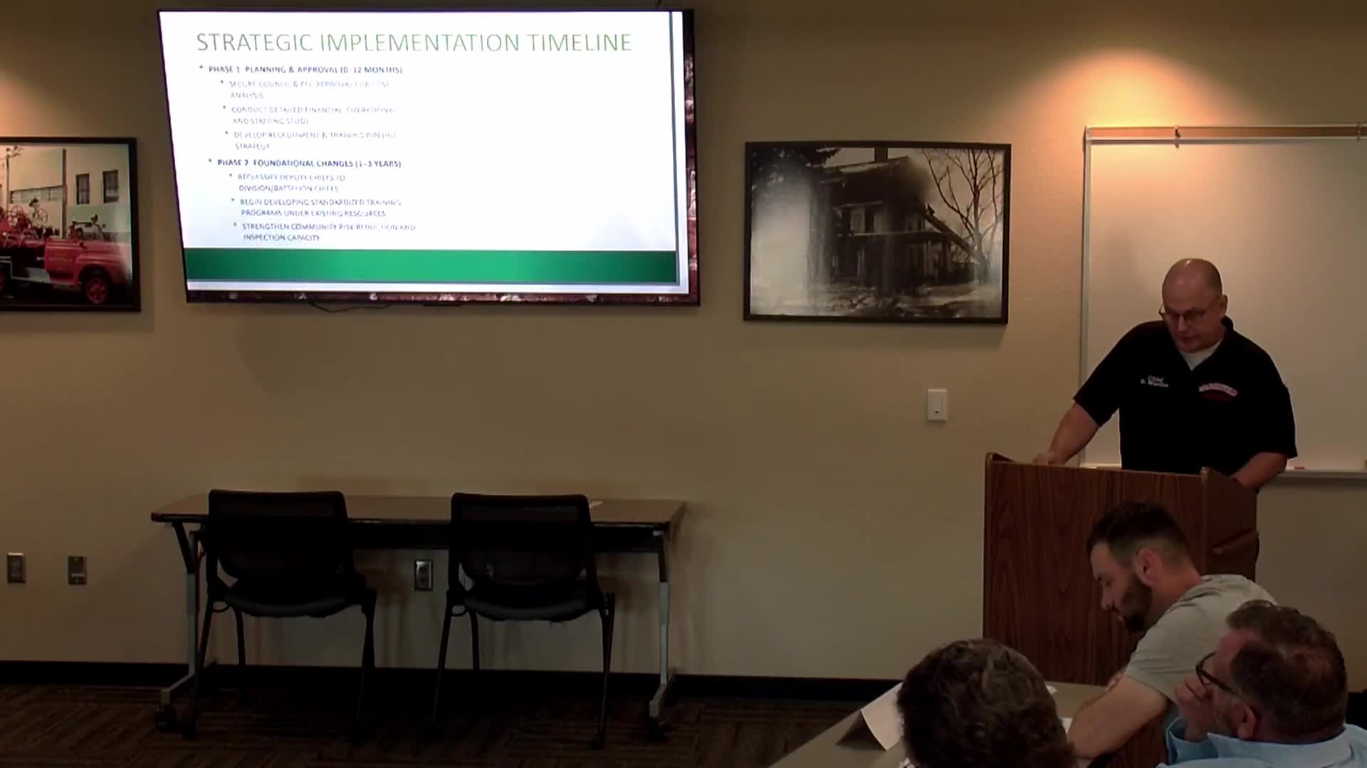 Marshfield fire chief outlines multi‑phase strategic plan; commission asks for detailed cost and staffing analysis