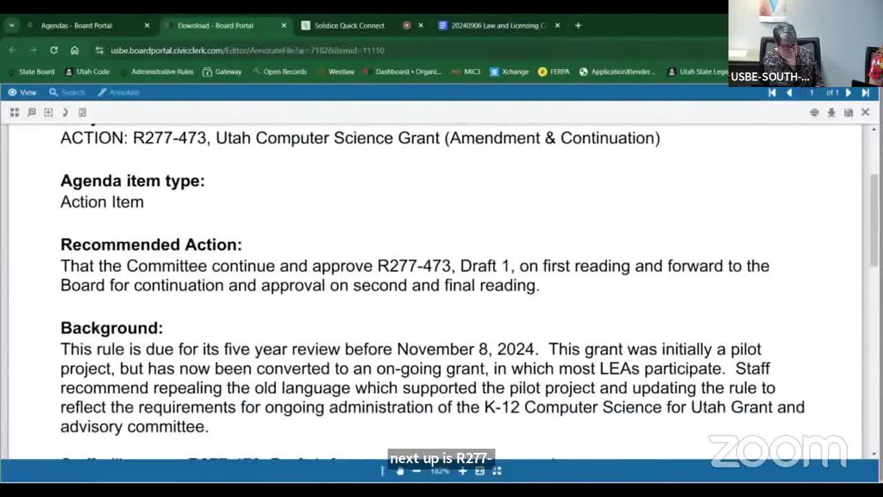 Committee narrows computer science grant reporting to K–6, drops supplanting line after public comment