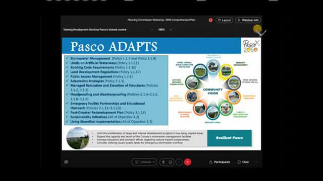 Commissioners ask Pasco ADAPT to clarify language discouraging shoreline uses amid data center and power plant concerns