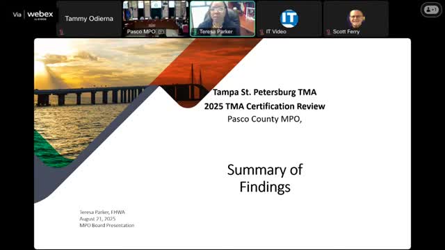 Federal review praises Pasco MPO outreach, safety audits in 2025 TMA certification