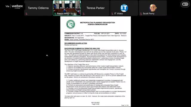 Pasco MPO approves $121,103 task order to finish countywide freight plan