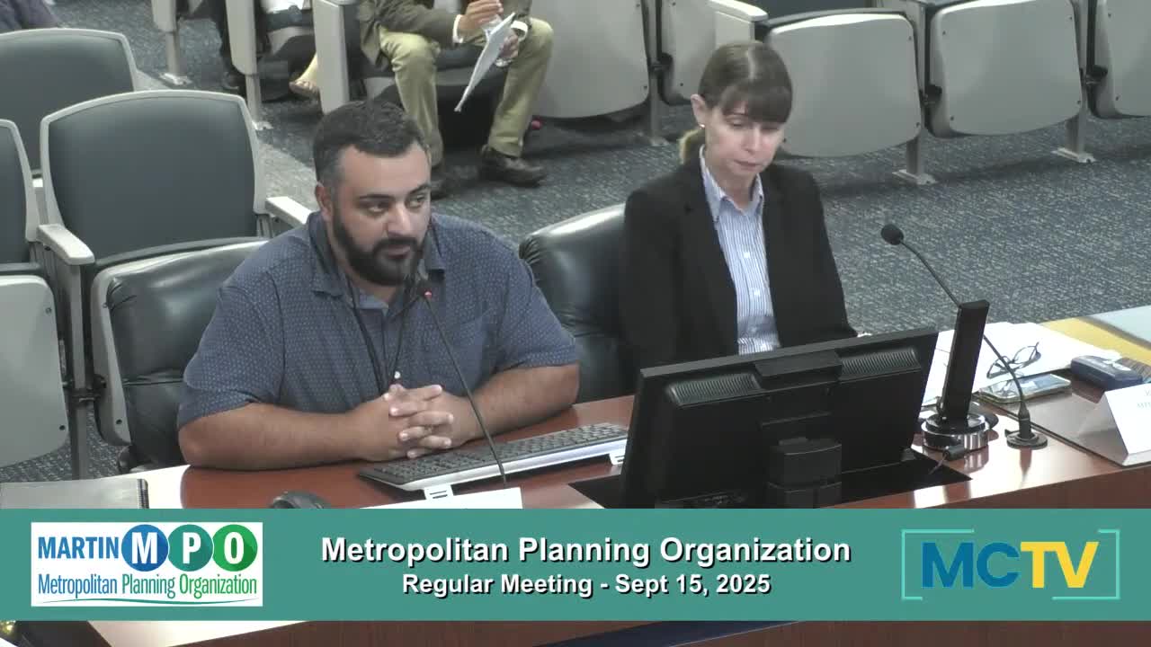 Martin County MPO adopts 2050 long‑range plan draft cost‑feasible component over two dissents