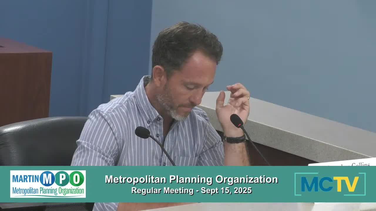 Grieving parent asks Martin County MPO to study suicide‑prevention measures at Roosevelt Bridge