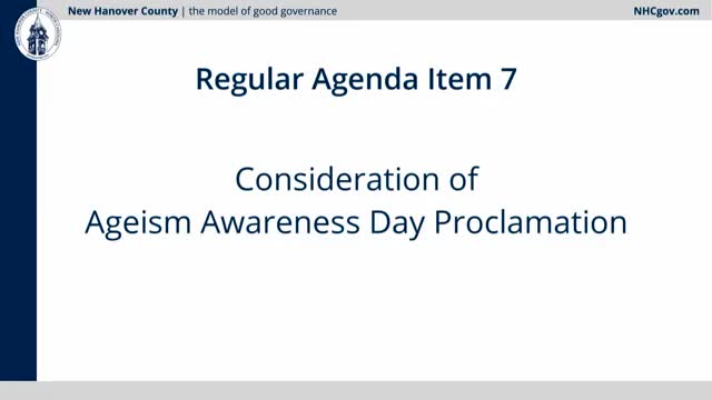 New Hanover County proclaims Oct. 9, 2025, Ageism Awareness Day