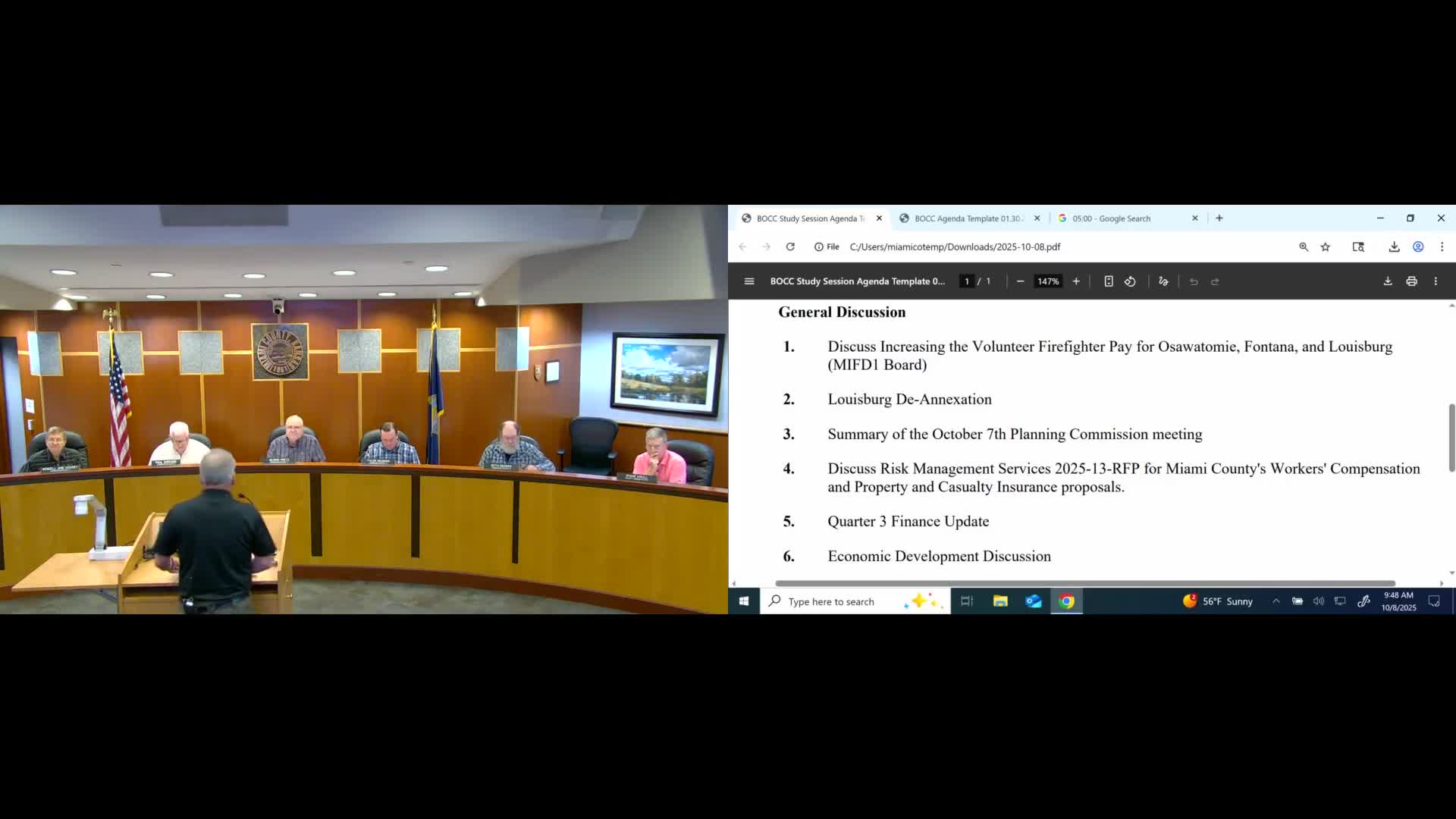 Miami County staff asks commissioners to approve $5 per‑call increase for volunteers starting 2026