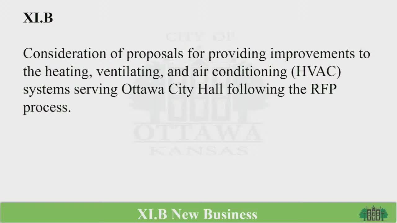 Commission approves $1.2M‑ish HVAC replacement for Ottawa City Hall; single bidder selected