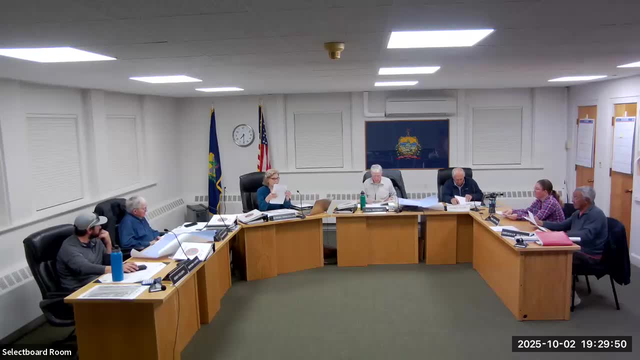 Rutland planning commission debates subdivision compliance and bonding rules, votes to apply for municipal planning grant