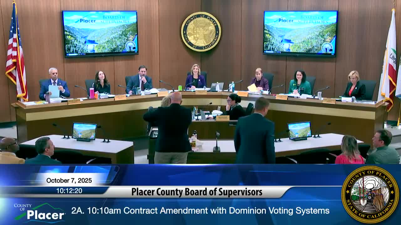 County Clerk recommends extending Dominion voting contract; supervisors approve 6‑year extension and annual licensing increase