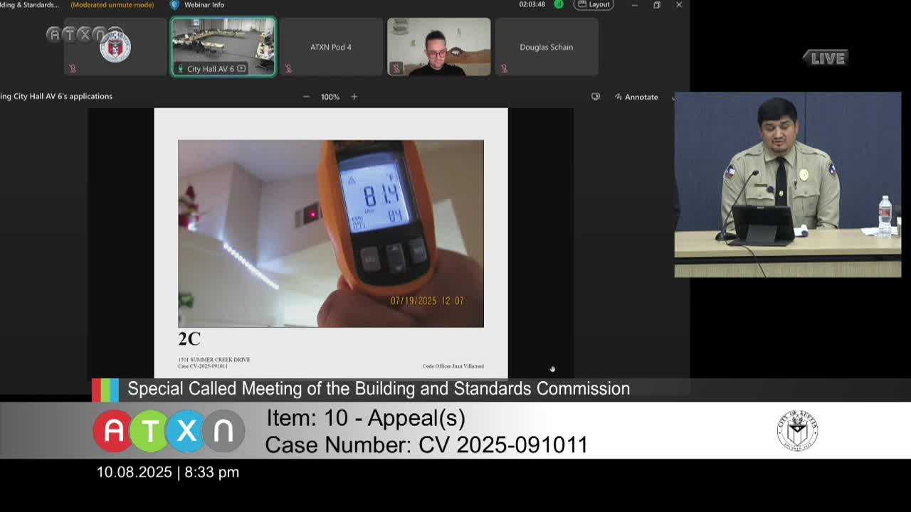 Commission upholds notice of violation after inspector’s temperature tests show HVAC deficiency at Summer Creek duplex