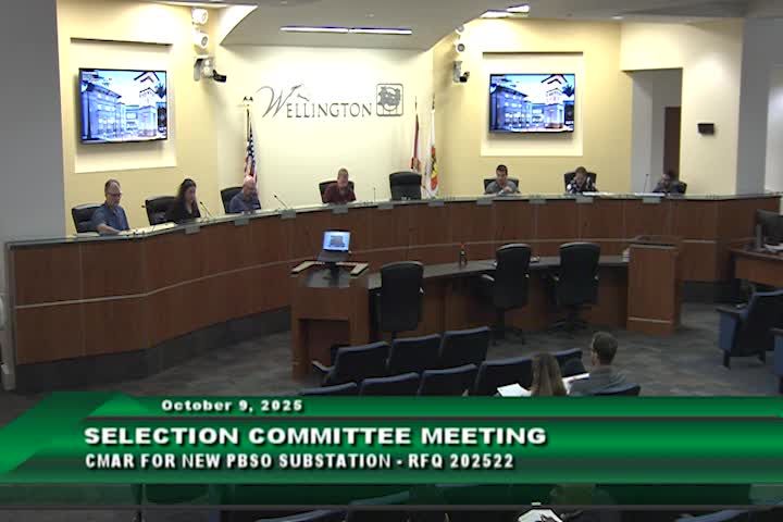 Wellington selection committee votes 4-0 to begin negotiations with Kaufman Lynn for PBSO substation