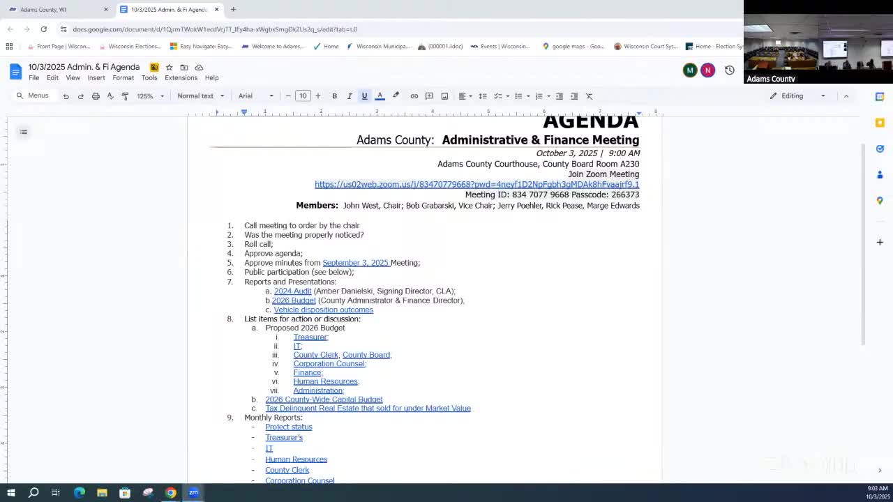 Adams County auditor issues unmodified opinion; GASB change adds about $200,000 to liabilities