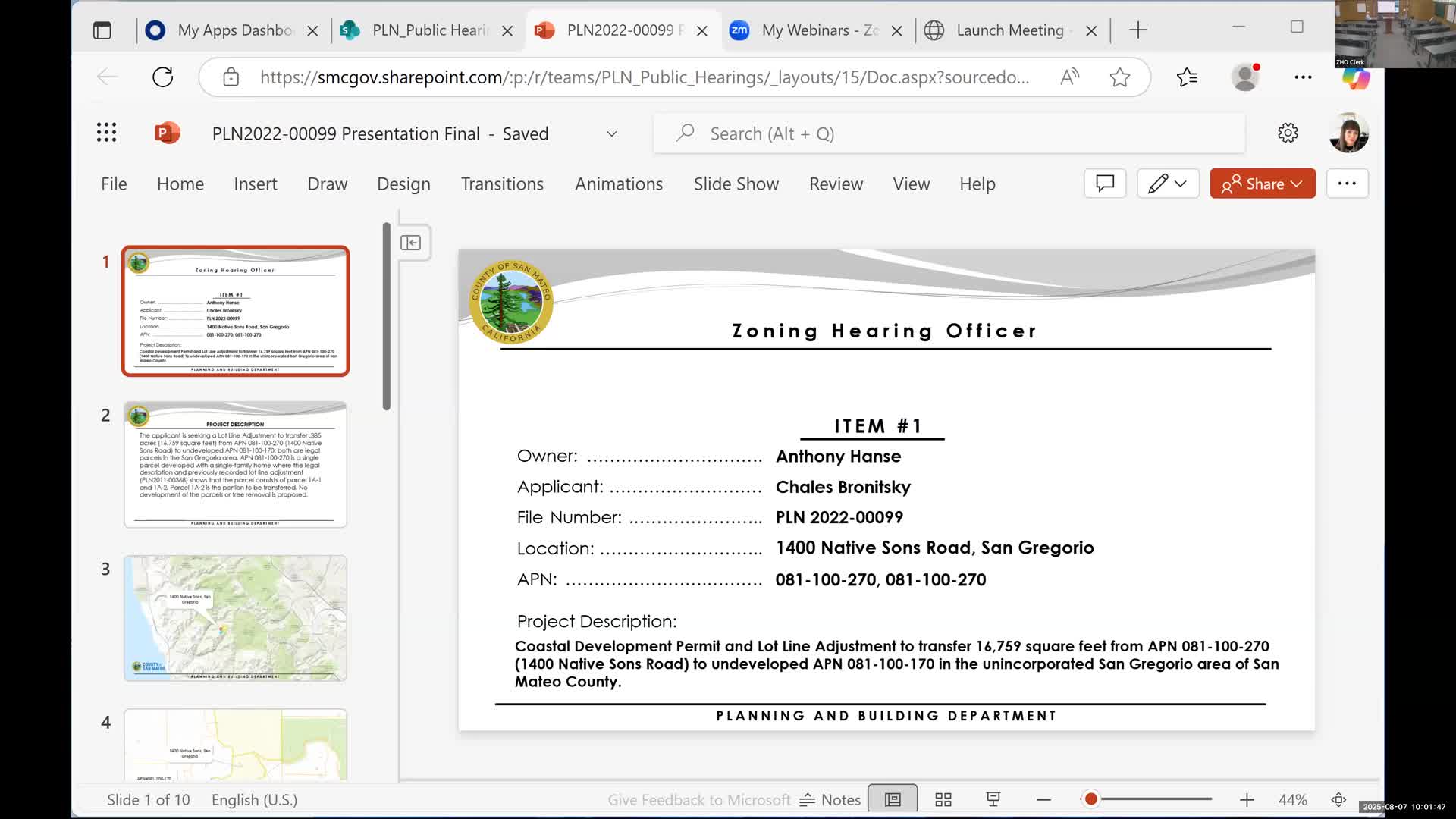 Hearing officer approves lot-line adjustment and coastal permit for San Gregorio parcel