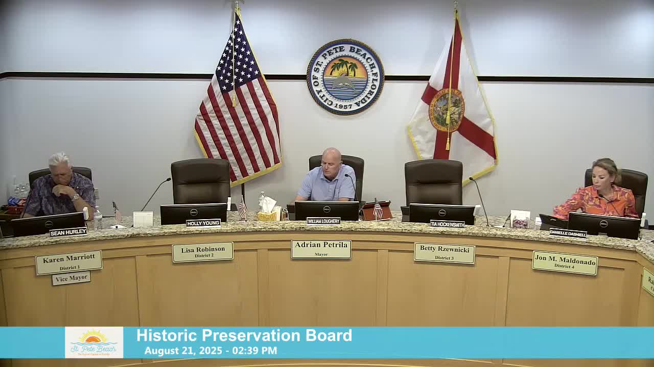 Architect and staff discuss design tweaks for new single‑family house at 1004 Pass‑a‑Grille Way