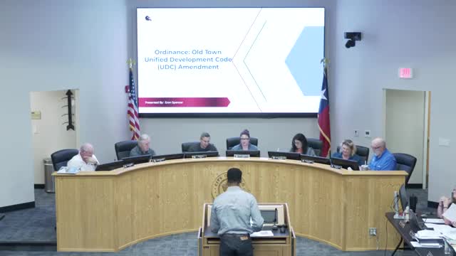 Council exempts Old Town parcels from certain plat, drainage, and parking rules to ease downtown redevelopment