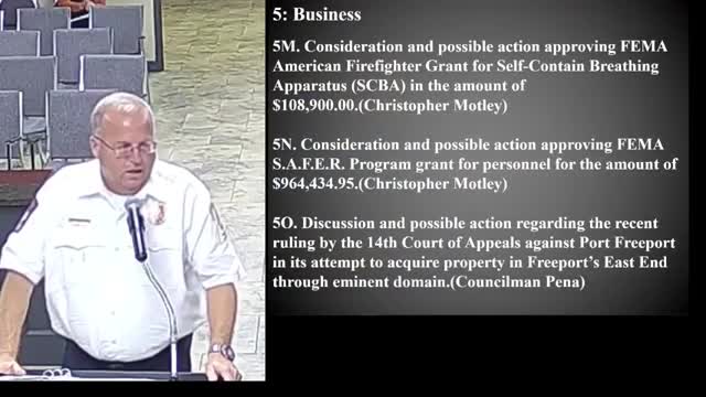 Council approves FEMA grants for SCBA equipment and SAFER personnel awards; grants total more than $1 million