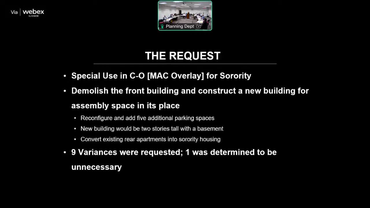 Sorority special‑use request at 480 Milledge Avenue tabled after parking, driveway and variance concerns