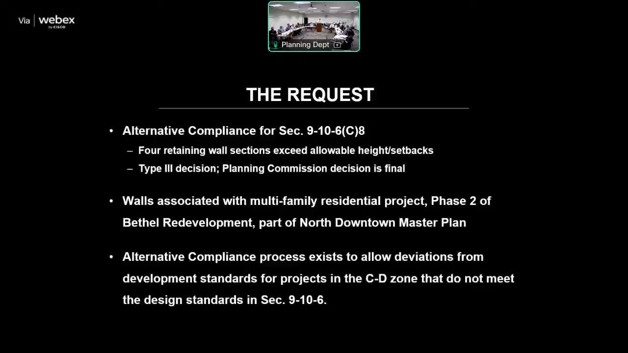 Commission approves alternative compliance for North Downtown retaining walls, adds mural condition for one long wall