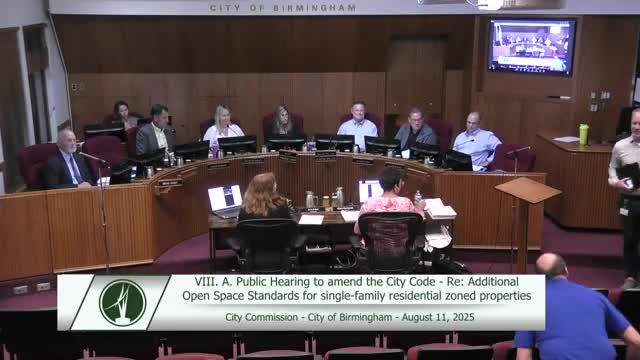 Birmingham amends open‑space rules: stone removed from impermeable list, new vegetated minimums for single‑family yards