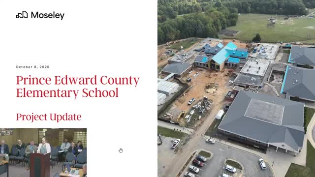 Prince Edward school board gets Moseley update on elementary construction; auditorium study offers three renovation cost options