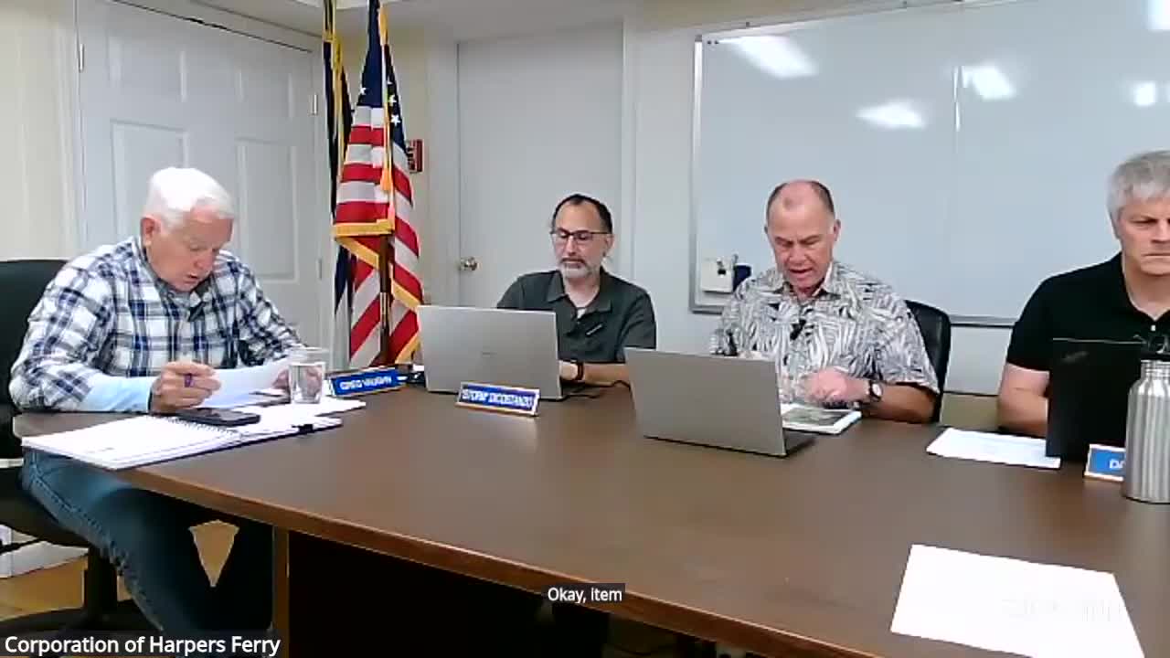 Harpers Ferry staff discuss advertising for bids for Contract 3, Phase 2 water-meter replacements